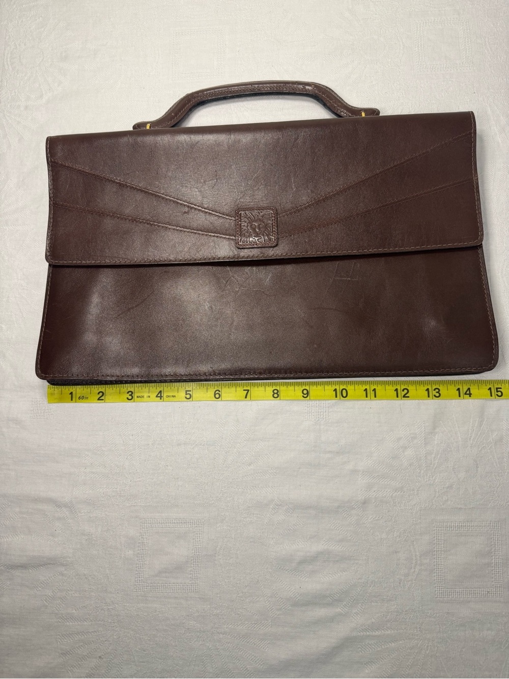 Anne Klein for Calderon brown leather briefcase - Picture 5 of 16